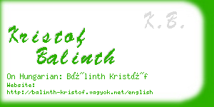 kristof balinth business card